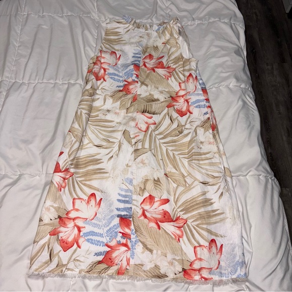 Tommy Bahama Palm Delicate Floral Ruffle Linen Dress with pockets Size XS - Picture 7 of 7